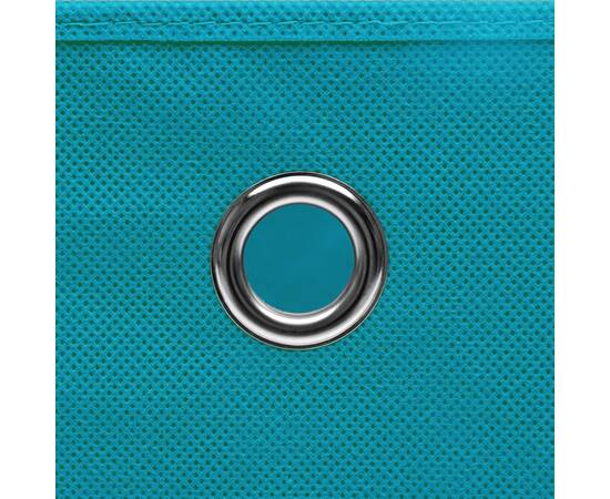 Cutii de depozitare cu capac, 10 buc., bleu, 28x28x28 cm, 5 image