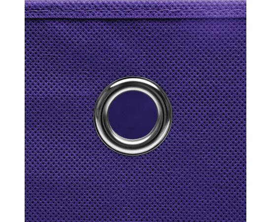 Cutii depozitare cu capace, 4 buc., violet, 28x28x28 cm, 5 image