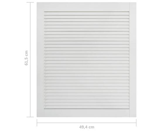Uși lamelare, 2 buc., alb, 61,5x49,4 cm, lemn masiv de pin, 7 image