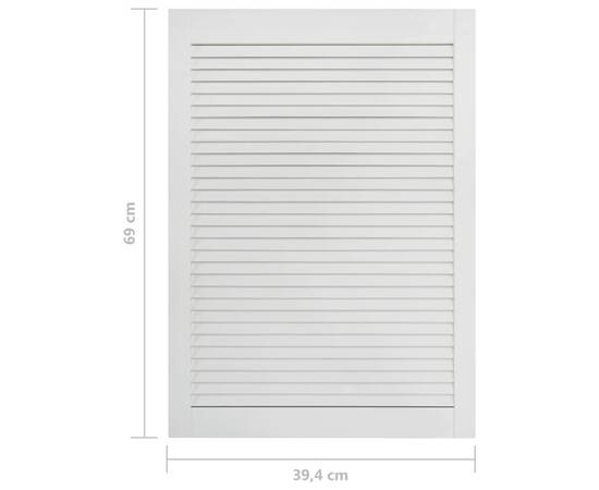 Uși lamelare, 2 buc., alb, 69x39,4 cm, lemn masiv de pin, 7 image