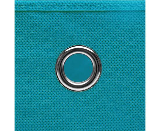 Cutii depozitare, 4 buc., bleu, 32x32x32 cm, textil, 4 image
