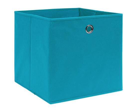 Cutii depozitare, 4 buc., bleu, 32x32x32 cm, textil, 2 image