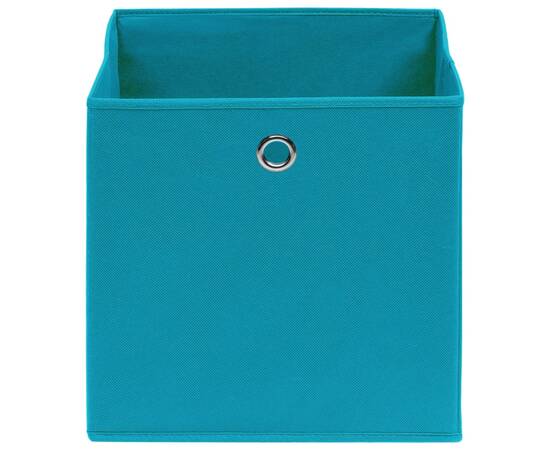 Cutii depozitare, 4 buc., bleu, 32x32x32 cm, textil, 3 image