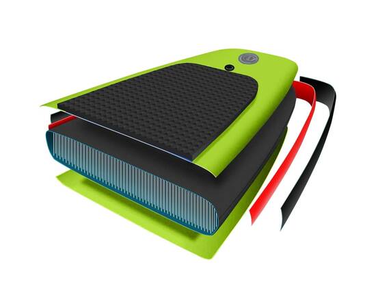 Set placă paddleboarding gonflabilă, verde, 330x76x10 cm, 9 image