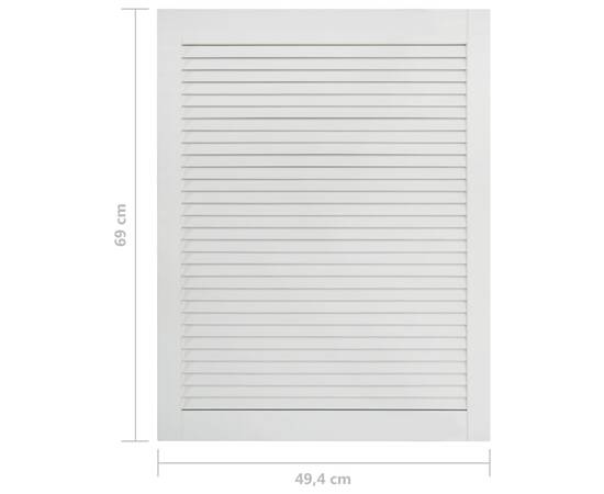 Ușă lamelară, alb, 69x49,4 cm, lemn masiv de pin, 6 image