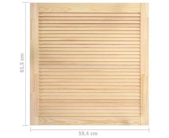 Uși lamelare, 4 buc., 61,5x59,4 cm, lemn masiv de pin, 7 image