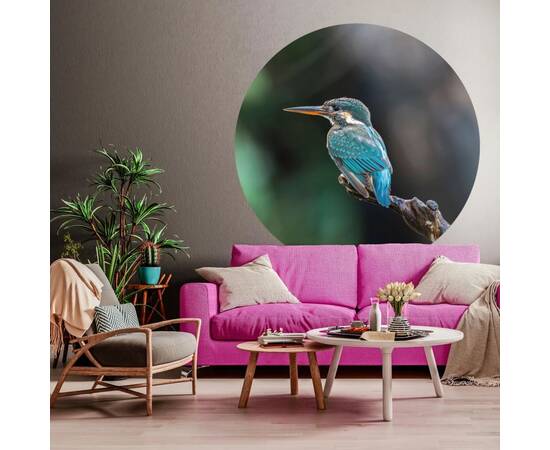 Wallart tapet în formă de cerc „the kingfisher”, 190 cm