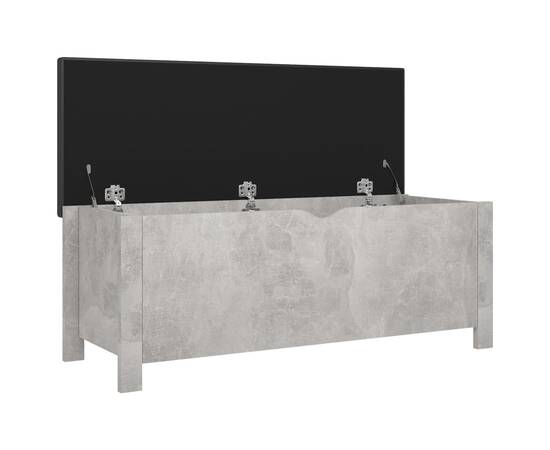 Cutie depozitare pernă gri beton, 105x40x45 cm, lemn prelucrat, 4 image