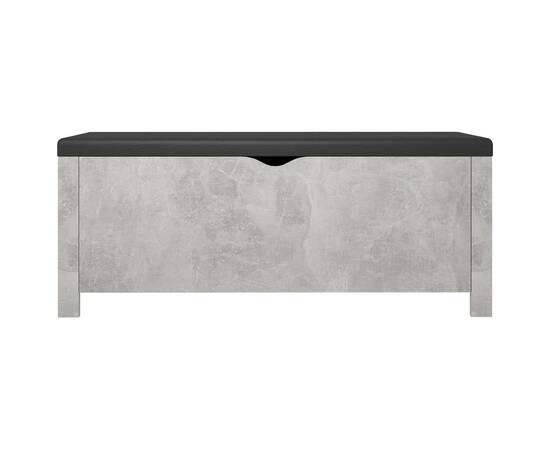 Cutie depozitare pernă gri beton, 105x40x45 cm, lemn prelucrat, 5 image