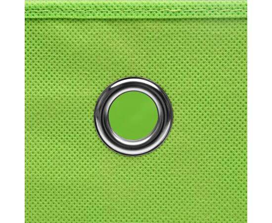 Cutii de depozitare cu capac, 10 buc., verde, 28x28x28 cm, 5 image