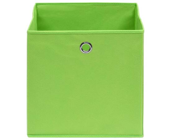 Cutii depozitare, 10 buc., verde, 28x28x28 cm, material nețesut, 3 image