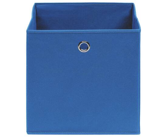 Cutii depozitare, 4 buc., albastru, 28x28x28 cm, textil nețesut, 3 image