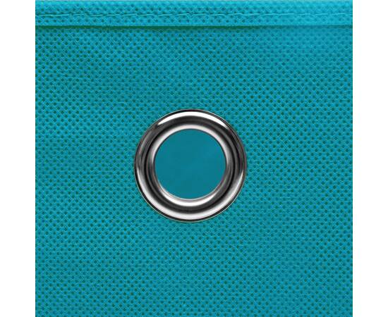Cutii depozitare cu capace, 4 buc., bleu, 32x32x32 cm, textil, 5 image