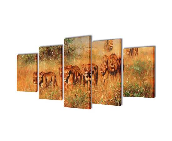 Set de tablouri de pânză imprimate lei 100 x 50 cm