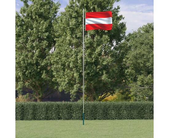 Steag austria și stâlp din aluminiu, 6,23 m