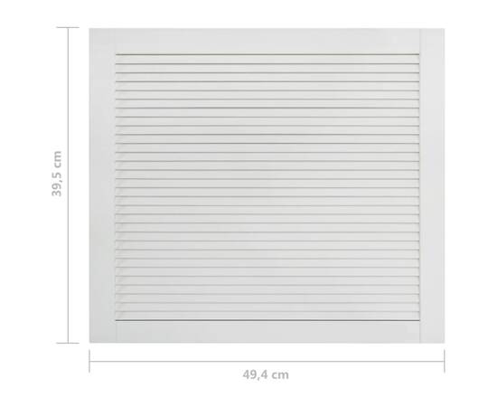 Ușă lamelară, alb, 39,5x49,4 cm, lemn masiv de pin, 6 image