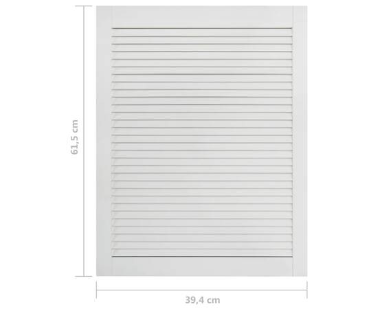 Uși lamelare, 2 buc., alb, 61,5x39,4 cm, lemn masiv de pin, 7 image