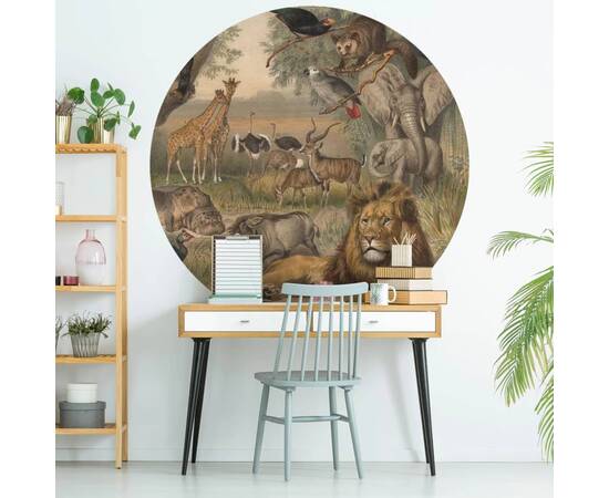 Wallart tapet în formă de cerc „animals of africa”, 190 cm