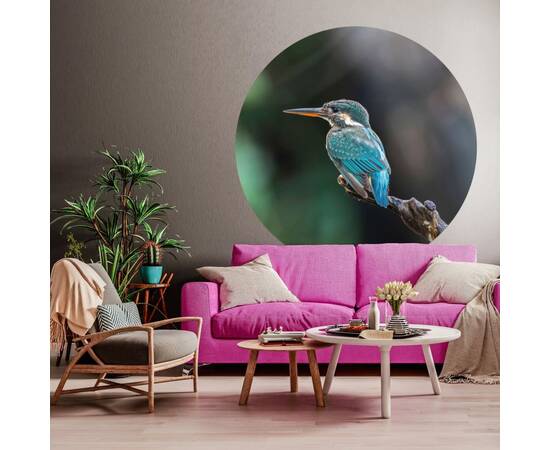 Wallart tapet în formă de cerc „the kingfisher”, 142,5 cm