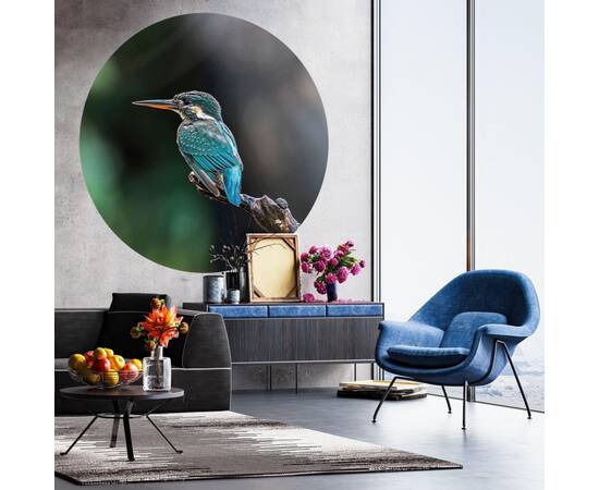 Wallart tapet în formă de cerc „the kingfisher”, 190 cm, 5 image