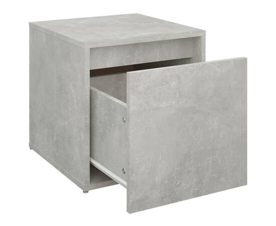 Cutie cu sertar, gri beton, 40,5x40x40 cm, lemn compozit, 6 image