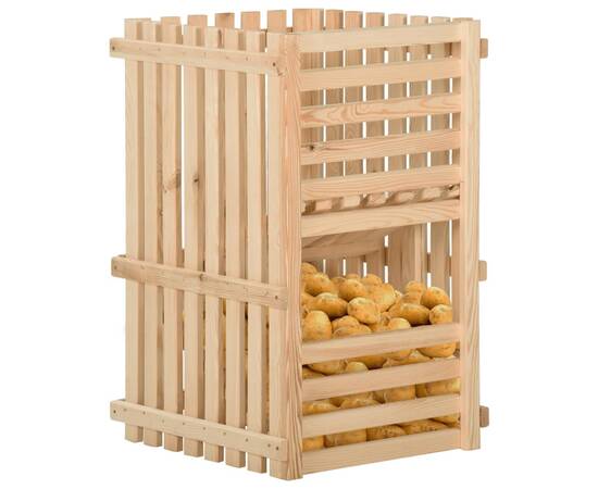 Cutie de cartofi, 50x50x80 cm, lemn masiv de pin, 2 image