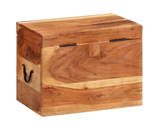 Cutie de depozitare, 39x28x31 cm, lemn masiv de acacia, 4 image