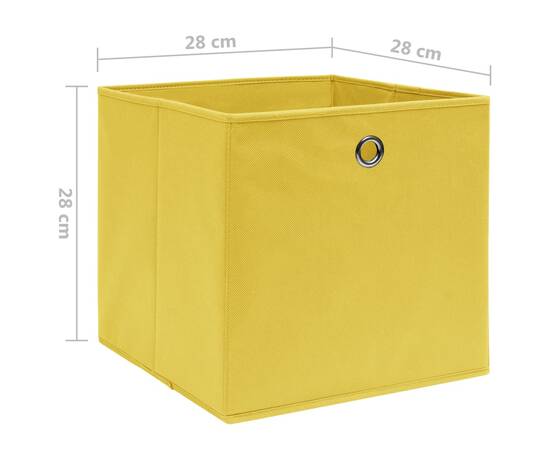 Cutii depozitare, 10 buc., galben, 28x28x28cm, material nețesut, 5 image