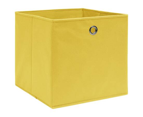 Cutii depozitare, 10 buc., galben, 28x28x28cm, material nețesut, 2 image