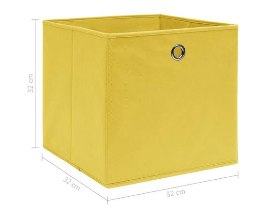 Cutii depozitare, 10 buc., galben, 32x32x32 cm, textil, 5 image