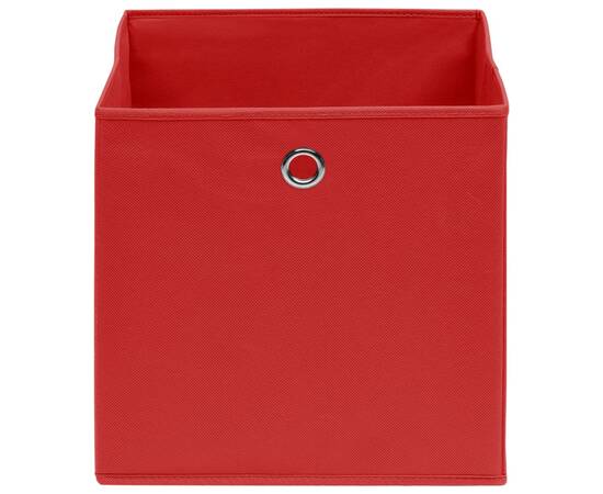 Cutii depozitare, 10 buc., roșu, 28x28x28 cm, material nețesut, 3 image