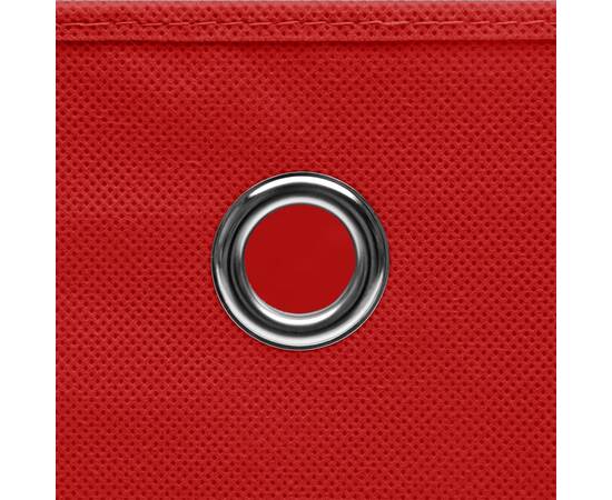 Cutii depozitare, 4 buc, textil, 32x32x32 cm, roșu, 4 image