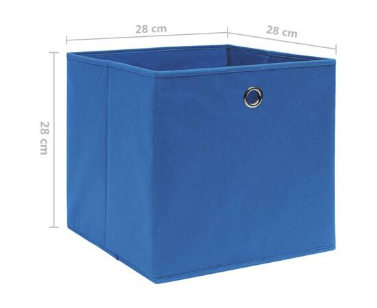 Cutii depozitare 10 buc. albastru 28x28x28 cm material nețesut, 5 image