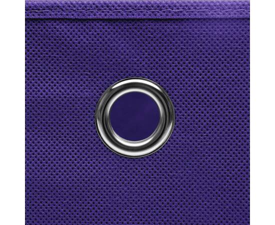 Cutii depozitare cu capace, 10 buc., violet, 32x32x32cm, textil, 5 image