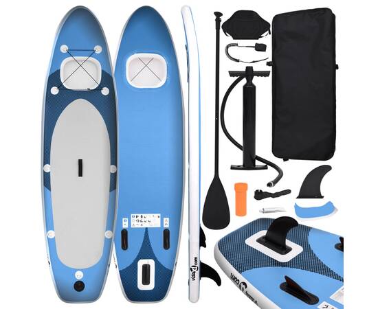 Set placă paddleboarding gonflabilă, albastru, 360x81x10 cm