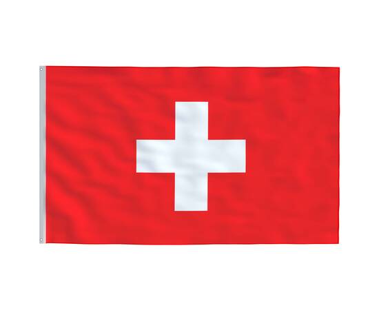 Steag elveția și stâlp din aluminiu, 5,55 m, 4 image