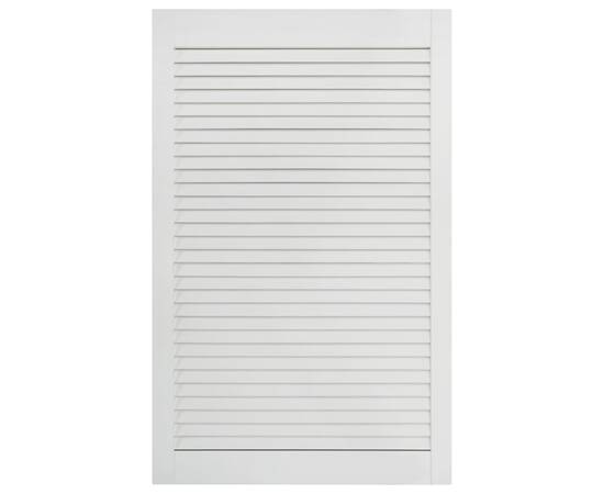 Uși lamelare, 2 buc., alb, 99,3x59,4 cm, lemn masiv de pin, 3 image