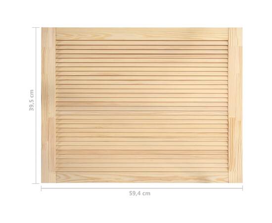 Uși lamelare, 4 buc., 39,5x59,4 cm, lemn masiv de pin, 7 image