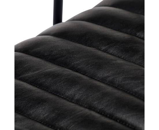 Scaun balansoar, negru, piele naturală, 7 image