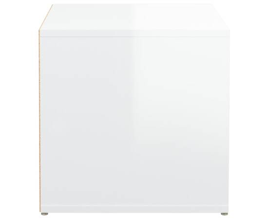 Cutie cu sertar, alb extralucios, 40,5x40x40 cm, lemn compozit, 8 image