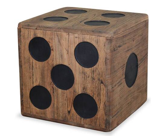 Cutie de depozitare mindi lemn 40x40x40 cm, design tip zar