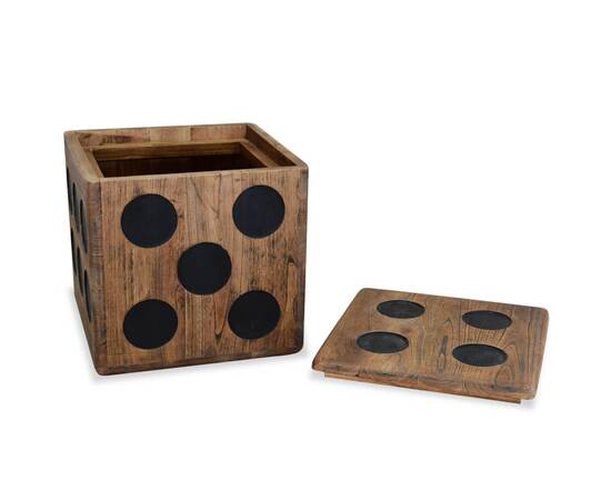 Cutie de depozitare mindi lemn 40x40x40 cm, design tip zar, 3 image