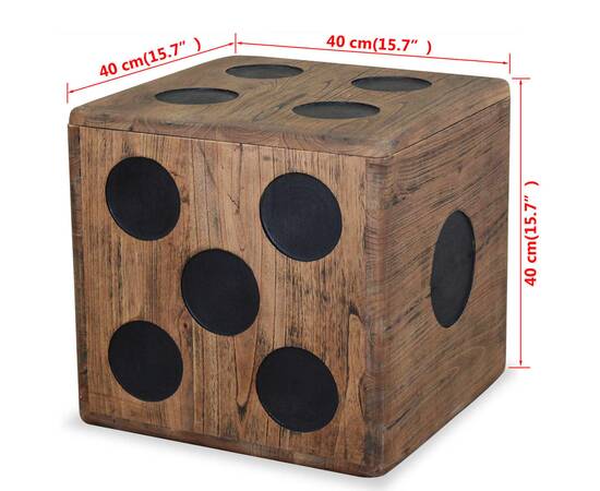 Cutie de depozitare mindi lemn 40x40x40 cm, design tip zar, 5 image