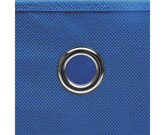 Cutii de depozitare cu capac, 10 buc., albastru, 28x28x28 cm, 5 image