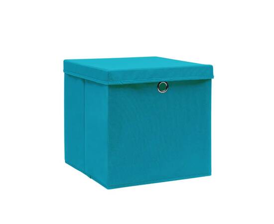 Cutii de depozitare cu capac, 4 buc., bleu, 28x28x28 cm, 2 image