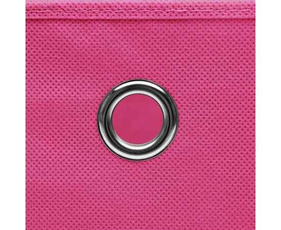 Cutii depozitare, 10 buc., roz, 32x32x32 cm, textil, 4 image