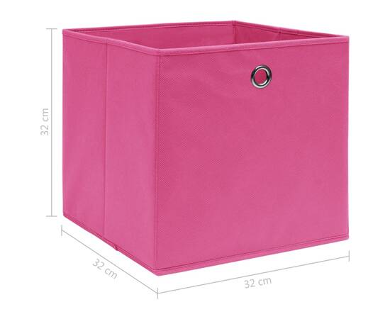 Cutii depozitare, 10 buc., roz, 32x32x32 cm, textil, 5 image