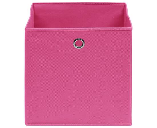 Cutii depozitare, 10 buc., roz, 32x32x32 cm, textil, 3 image