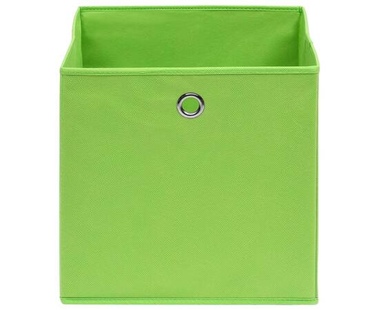 Cutii depozitare, 10 buc., verde, 32x32x32 cm, textil, 3 image