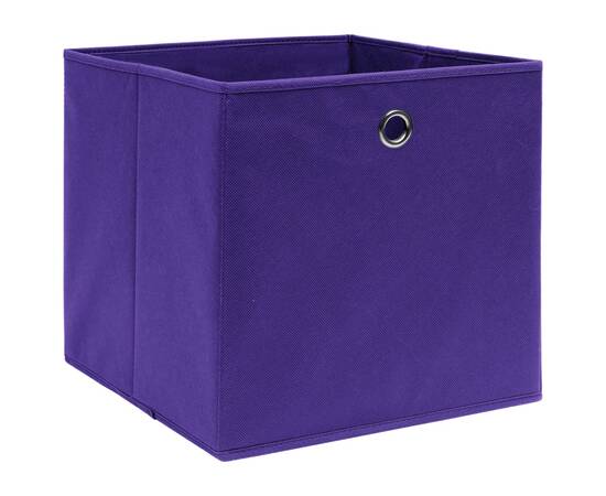 Cutii depozitare, 10 buc., violet, 32x32x32 cm, textil, 2 image